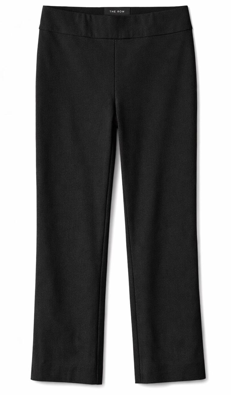 The Row Black Cropped Pants Womens M Stretch Pull On Capri Trousers 30” X 24”
